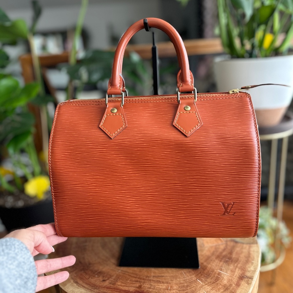 Louis Vuitton Speedy 25 Epi Leather Kenya Brown Bag Lock Key #301 COA Dust Bag - Picture 6 of 16
